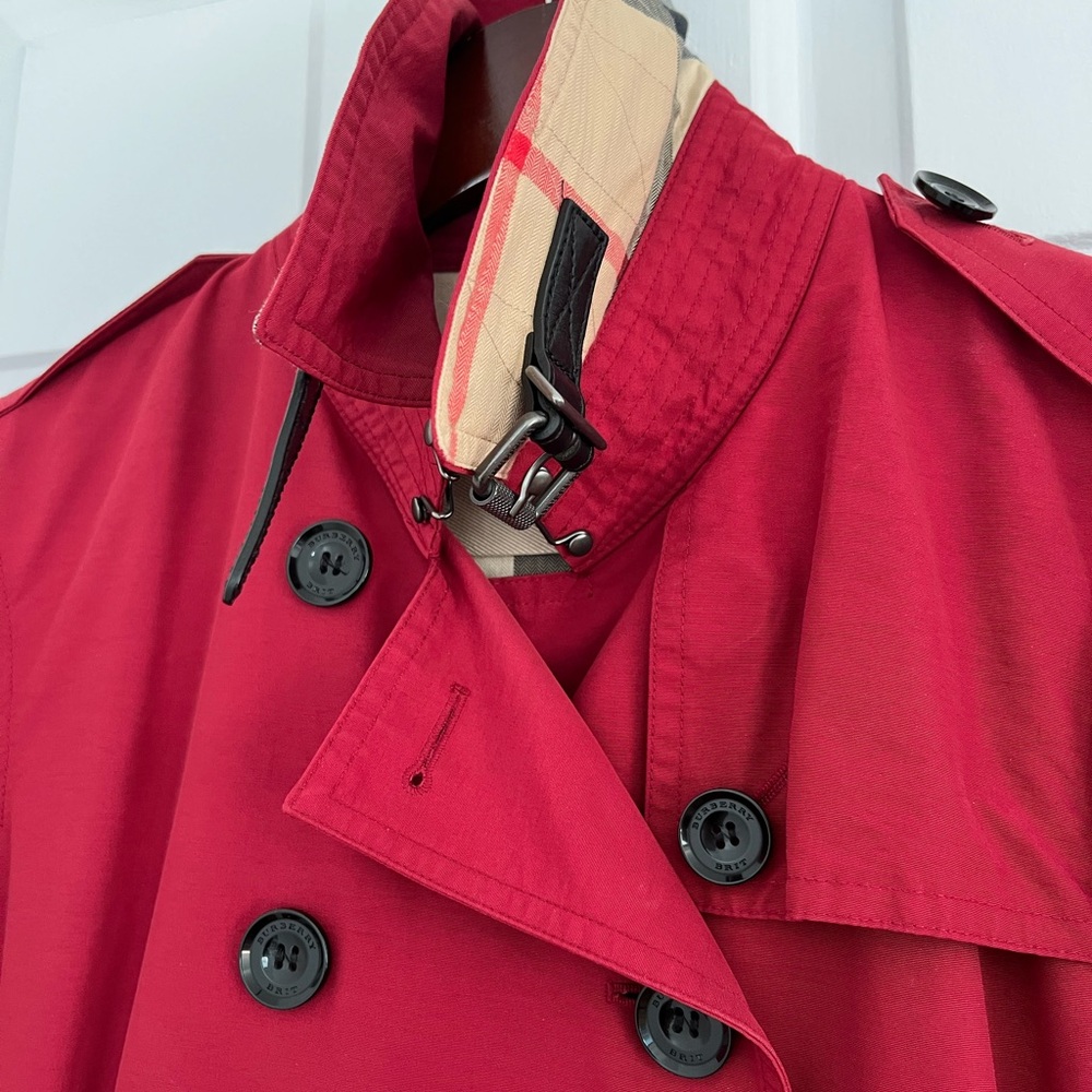 Burberry Brit Red Trench Coat - Picture 8 of 16